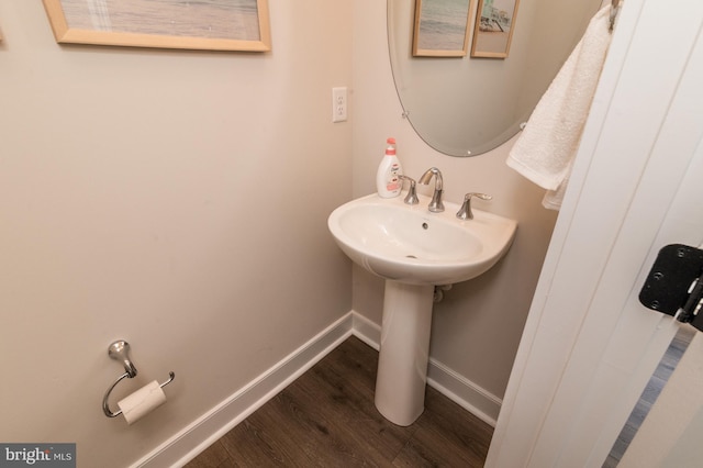 bathroom featuring hardwood / wood-style flooring