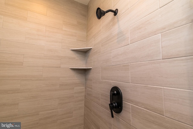 room details with a tile shower