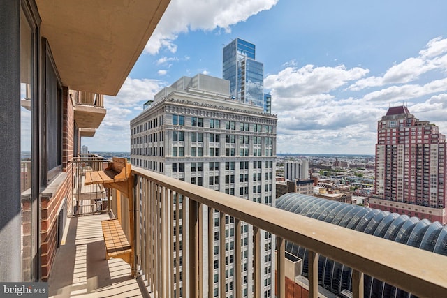 balcony with a city view