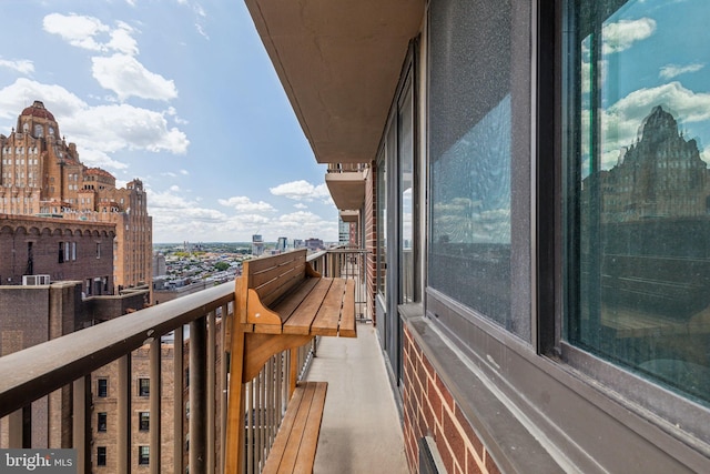 balcony with a view of city