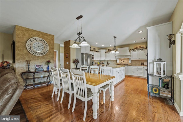 dining area featuring light hardwood / wood-style flooring