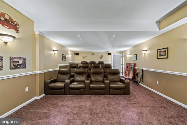 cinema room with carpet flooring