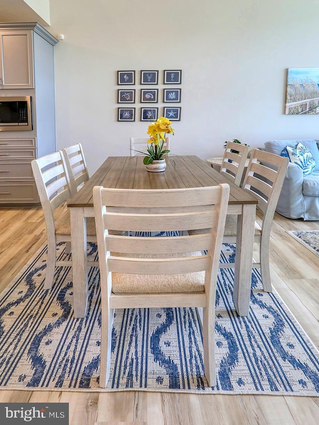 dining room with light hardwood / wood-style floors