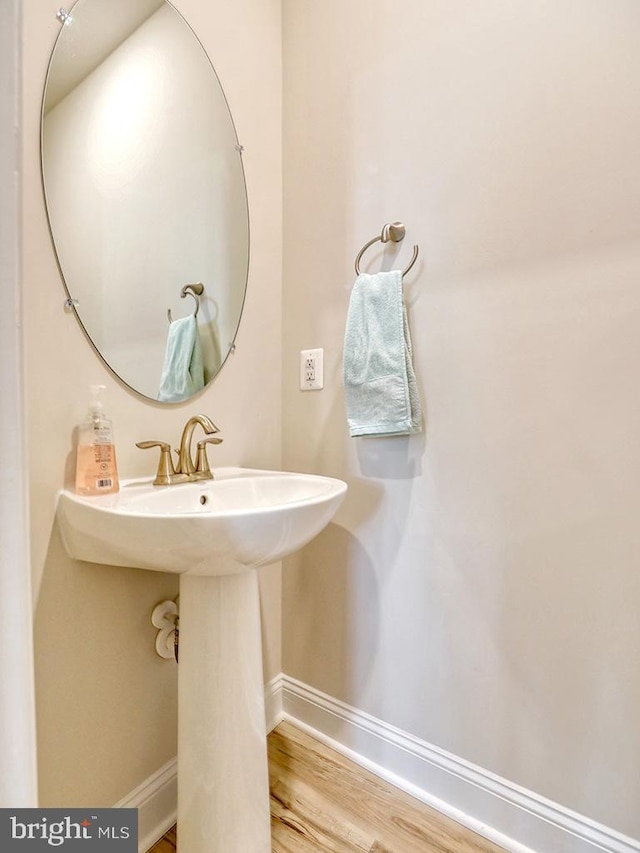 bathroom featuring hardwood / wood-style floors