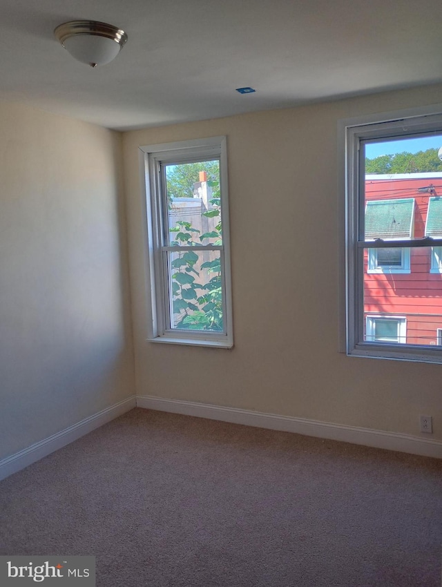 unfurnished room featuring carpet