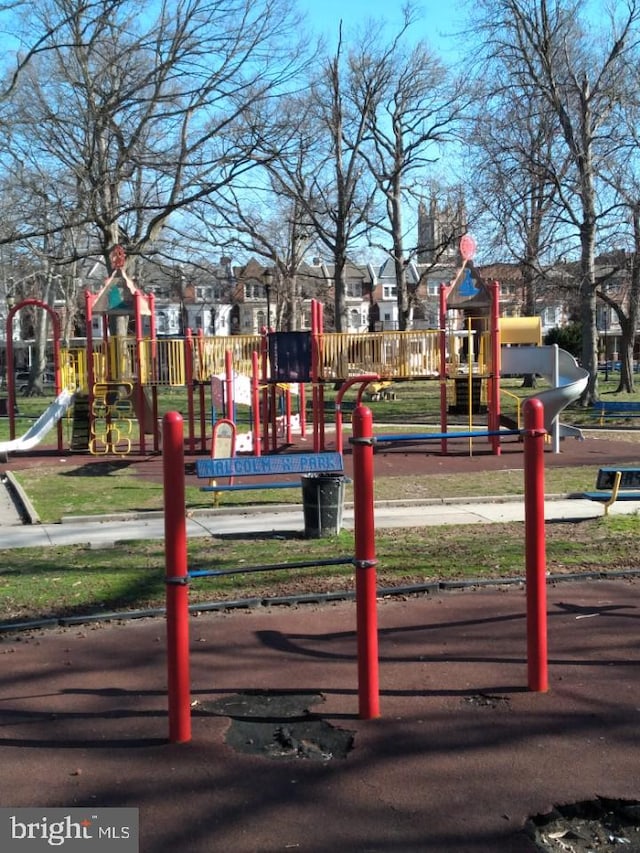 view of community with a playground