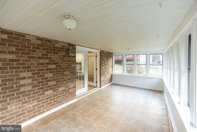 view of unfurnished sunroom