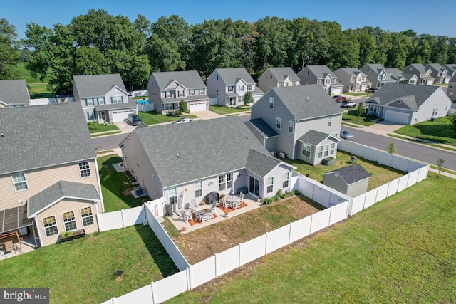 birds eye view of property featuring a residential view