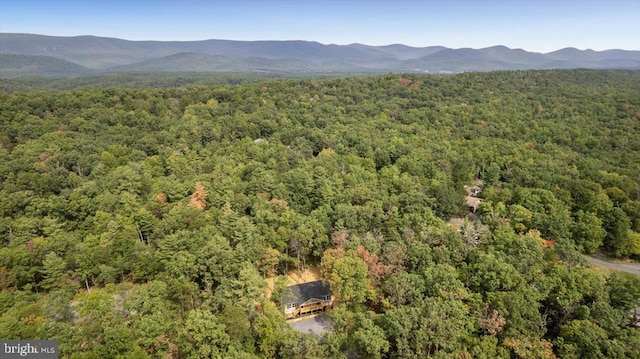 birds eye view of property featuring a mountain view