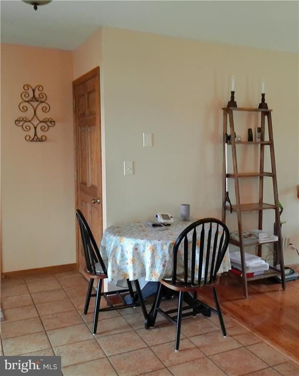 view of tiled dining room