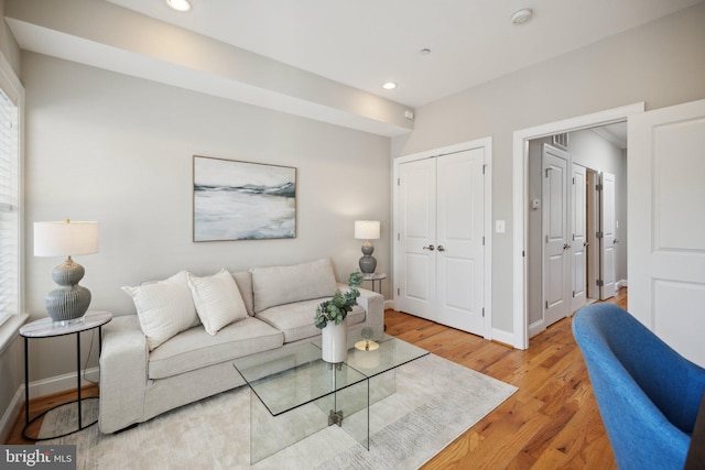 living room featuring hardwood / wood-style flooring