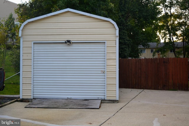 view of garage