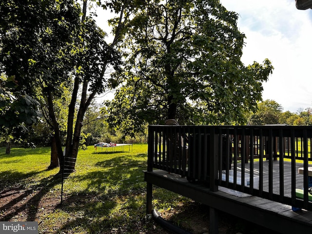 view of yard featuring a deck