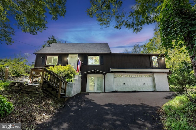 view of front of home featuring a garage