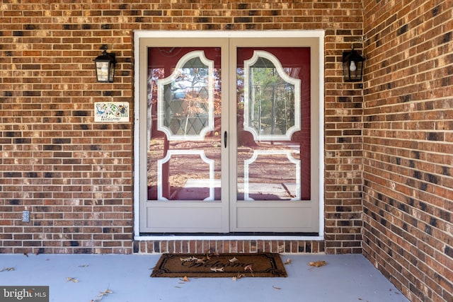 view of exterior entry with french doors