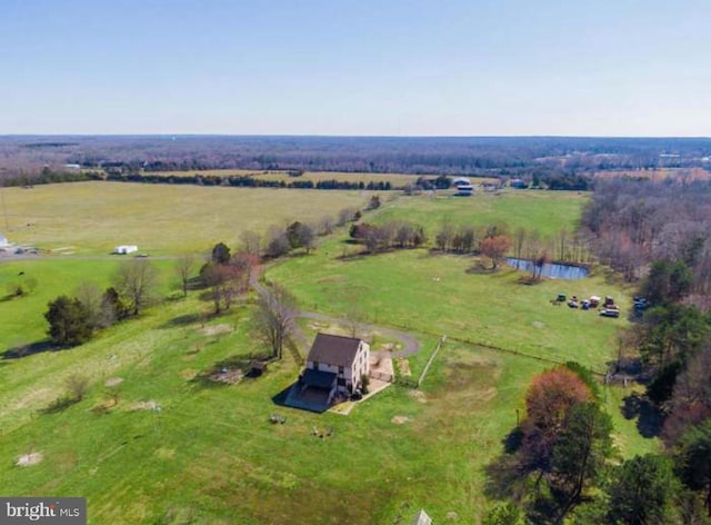 aerial view with a rural view