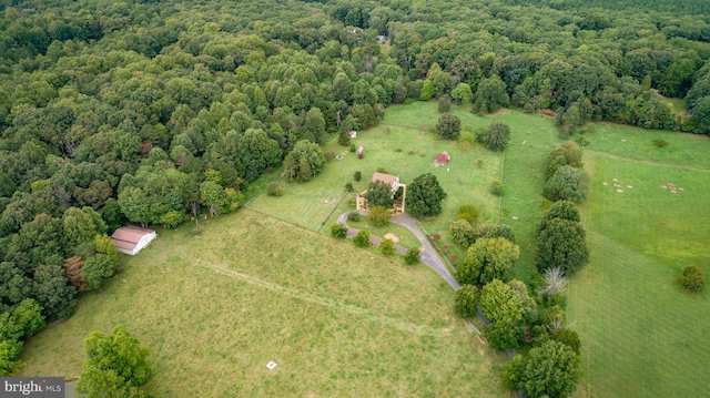 bird's eye view with a forest view