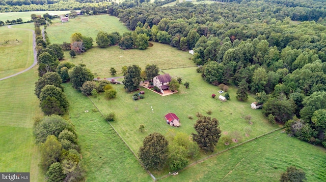 drone / aerial view featuring a rural view