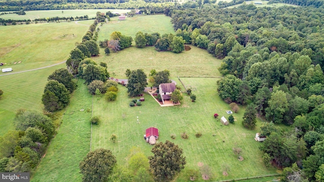 drone / aerial view featuring a rural view