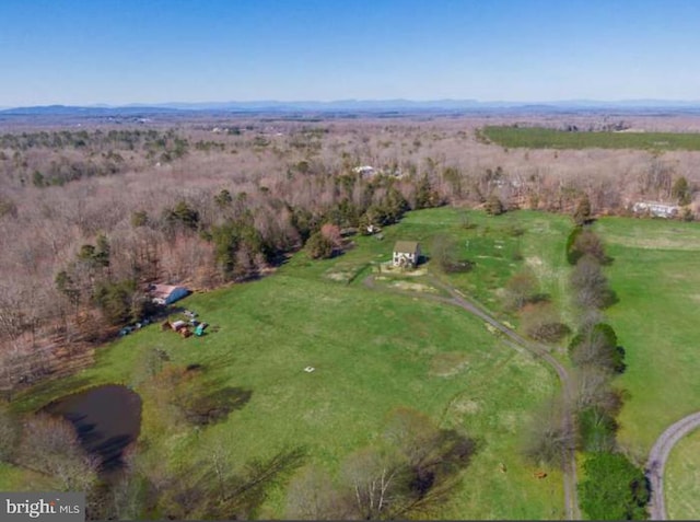 drone / aerial view featuring a rural view