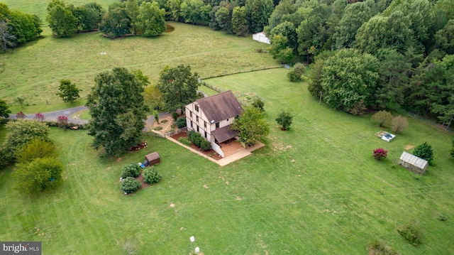 drone / aerial view featuring a rural view