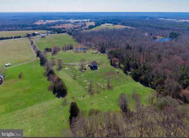 bird's eye view with a rural view