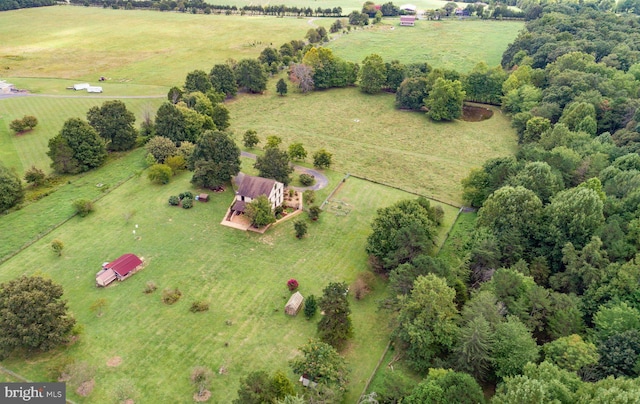 aerial view with a rural view