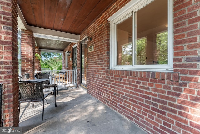 view of patio with a porch