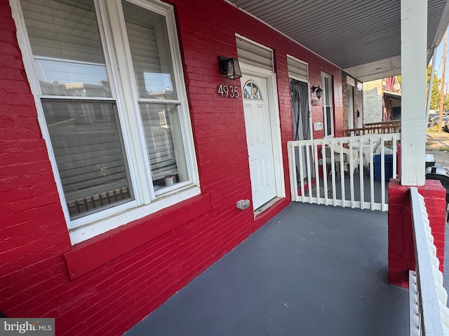 exterior space with covered porch