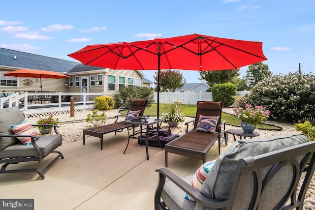 view of patio / terrace with an outdoor living space