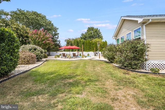 view of yard with a patio