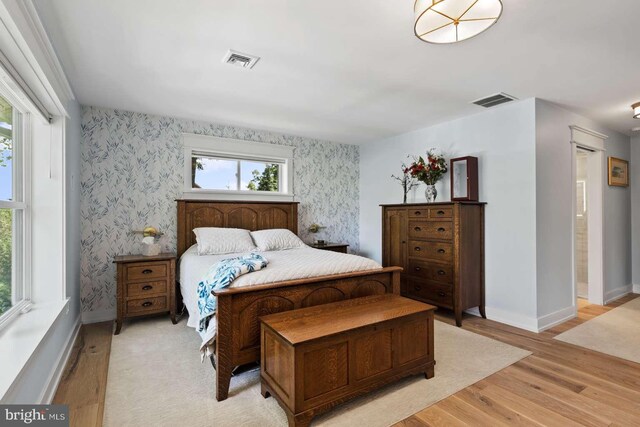 bedroom featuring light hardwood / wood-style floors