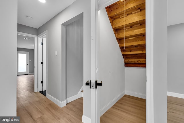 hall featuring light hardwood / wood-style flooring