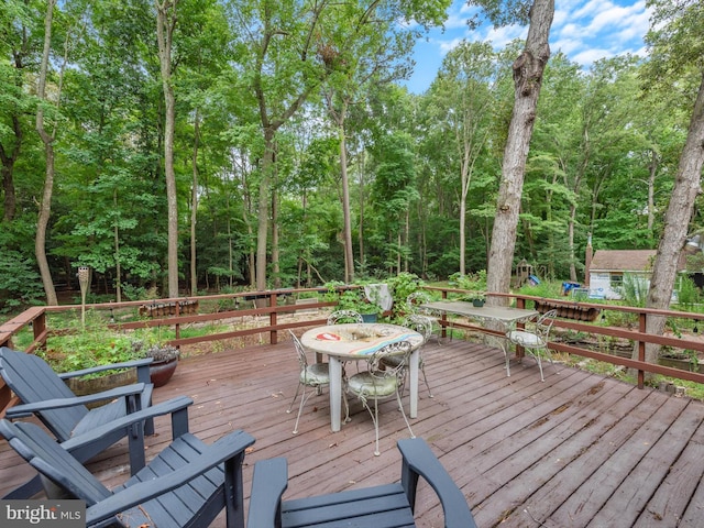 view of wooden deck