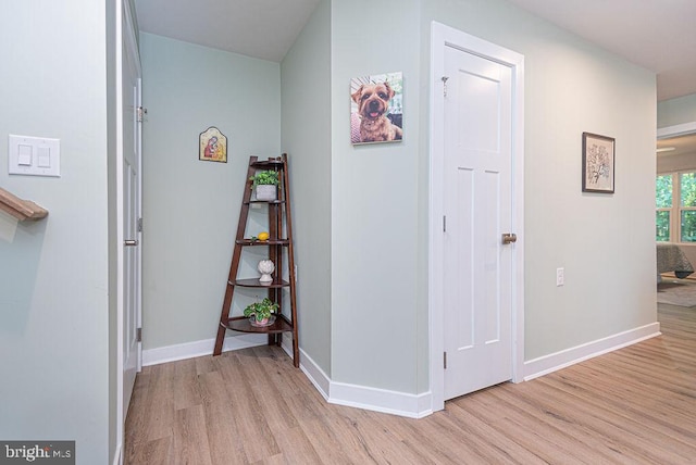 hallway featuring light hardwood / wood-style floors