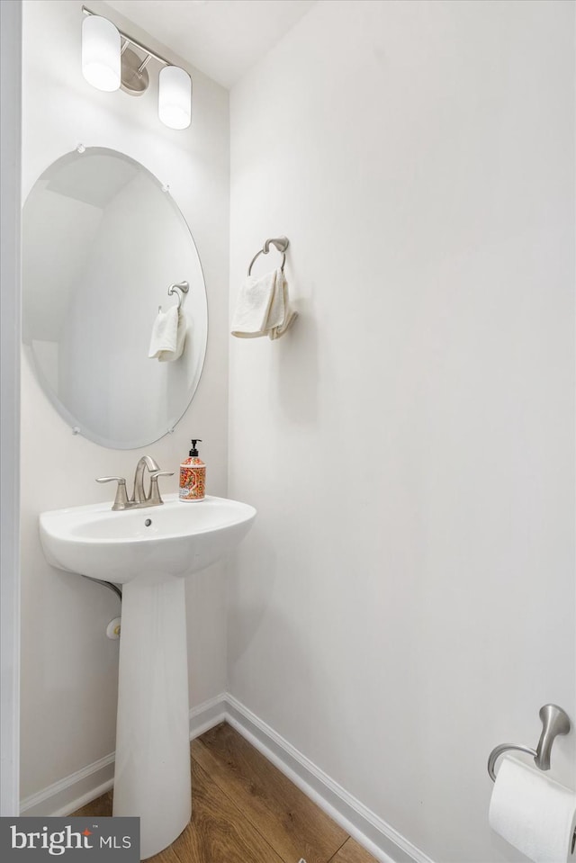 bathroom featuring hardwood / wood-style floors