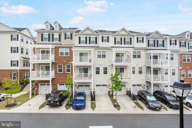 view of property featuring a garage