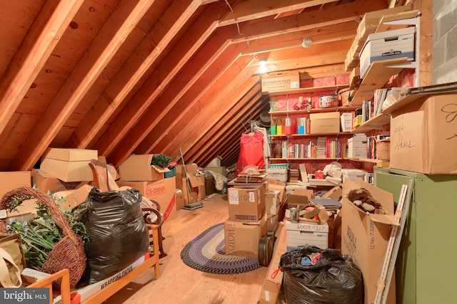 view of unfinished attic