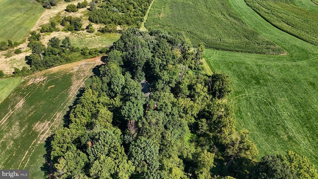 drone / aerial view with a rural view