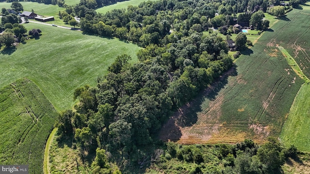 bird's eye view with a rural view