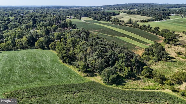 aerial view featuring a rural view