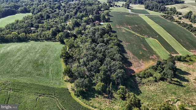 aerial view featuring a rural view