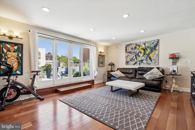 living room featuring hardwood / wood-style flooring