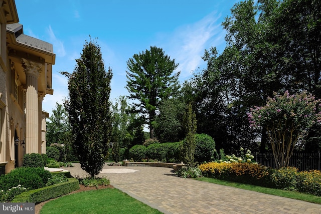 view of property's community with a patio area