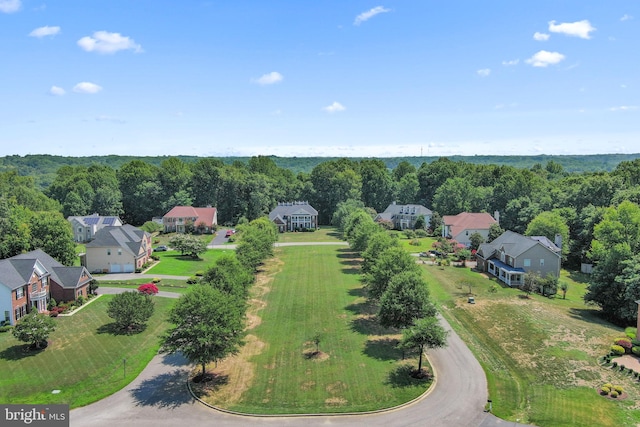 birds eye view of property with a residential view