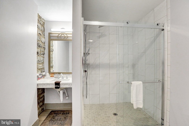 bathroom featuring walk in shower