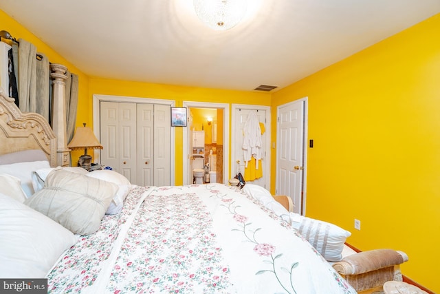 bedroom featuring connected bathroom