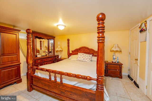 view of tiled bedroom