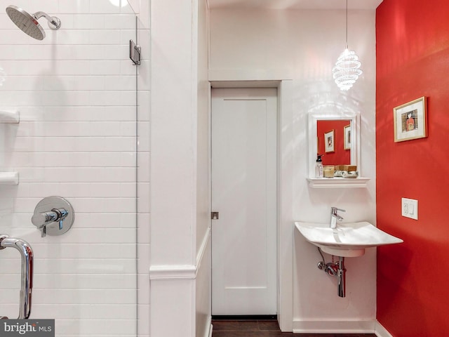 bathroom with an enclosed shower