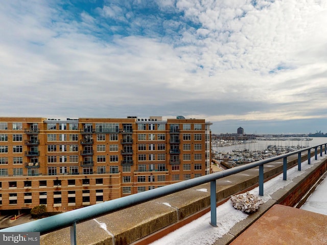 balcony with a view of city